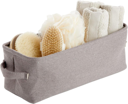 Juvale Toilet Paper Storage Basket for Bathroom Organizing, Rectangular Bin for Fabric Storage, Counter (Gray, 16 x 6 x 5.5 In)...