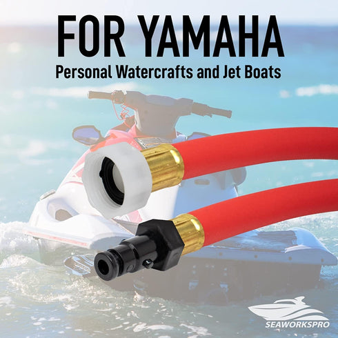 Flush Hose Adapter Kit for Yamaha Waverunner Jet Ski PWC Boats, Red...