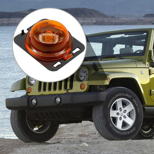 Car Side Marker Light Left/Right Turn Signal Lamp with Light Bulb 55078145AA/55078144AA Replacement for Jeep Wrangler 2007-2018 (Left)...