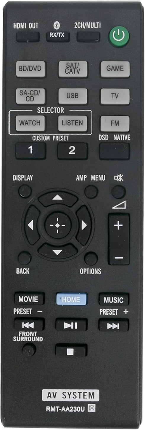 RMT-AA230U Replaced Remote fit for Sony Multi Channel AV Receiver STR-DN1070...