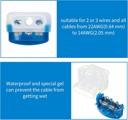 3 Way Wire Connectors Locks Wire Connectors Electrical IDC 314-box Wire Connectors Self-Stripping Pigtail Connectors for 22-14 AWG Cables Robotic ...