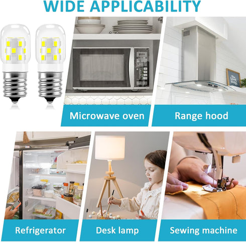 E17 LED Bulb Microwave Oven Appliance Light Bulb Super Power Saving Multiple Purpose Under Hood Over Stove Lights-3W(Equal to 40W Incandescent),38...