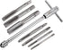 T-Handle Ratchet Tap Wrench + Metric Tap Set, 7pcs M3 M4 M5 M6 M8 M10 M12 Thread Taps and M5-M12 Adjustable 10" Long Ratcheting Wrench Hand Tappin...