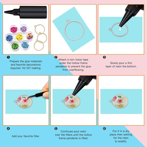 40pcs Open Bezel Pendants for Resin,10 Styles Hollow Frame Pendants Blank Resin Pendants Resin Casting Frame Pendant for Jewelry Making,Resin Cast...