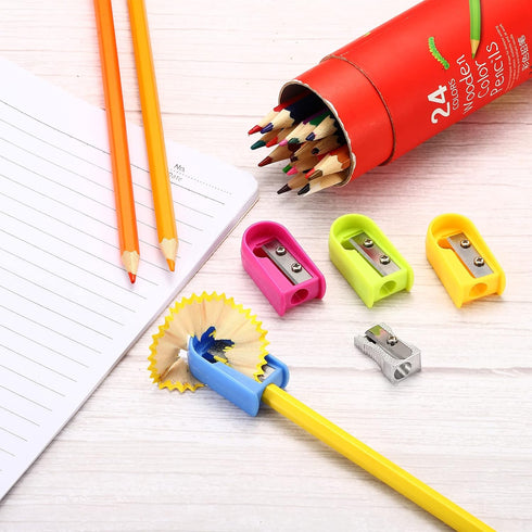 PATIKIL Metal Pencil Sharpeners, 24 Pack Aluminum Alloy Mini Manual Pencil Sharpener with Single Hole for Office Classroom Art Painting, Silver...