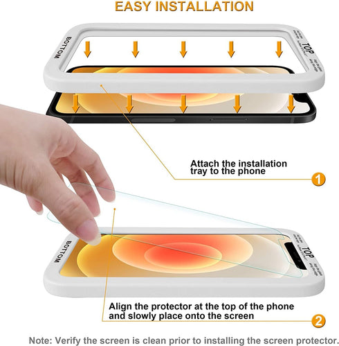 Supershieldz (2 Pack) Designed for iPhone 14/13/ 13 Pro (6.1 inch) Tempered Glass Screen Protector with (Easy Installation Tray) Anti Scratch, Bub...