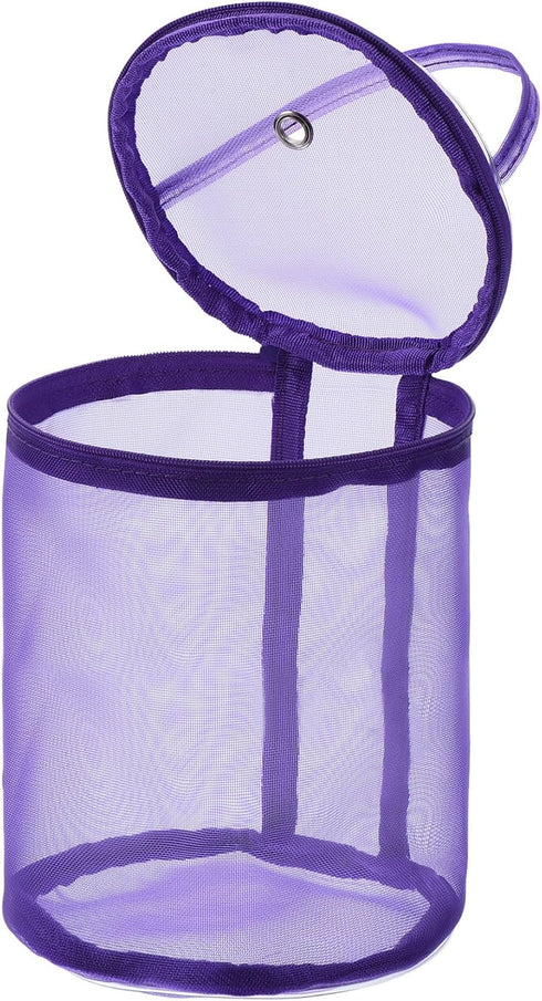 PATIKIL Yarn Storage Bag, Portable Crochet Knitting Bag Case Skein Ball Holder Mesh Basket Organizer Tote for Sewing Craft Projects, Purple...