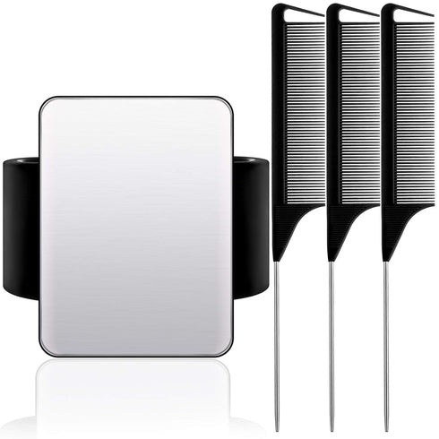 WILLBOND Magnetic Wrist Sewing Pincushion Wrist Magnetic Pin Holder Wristband Pin Cushion Holder with 3 Pcs Stainless Steel Pintail Comb Rat Tail ...