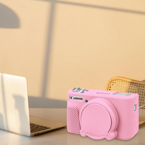 BOVKE Silicone Camera Case for Canon PowerShot SX740/ SX730 Digital Camera, SX740 Camera Soft Case Cover Rubber Camera Sleeve with Removable Lens ...