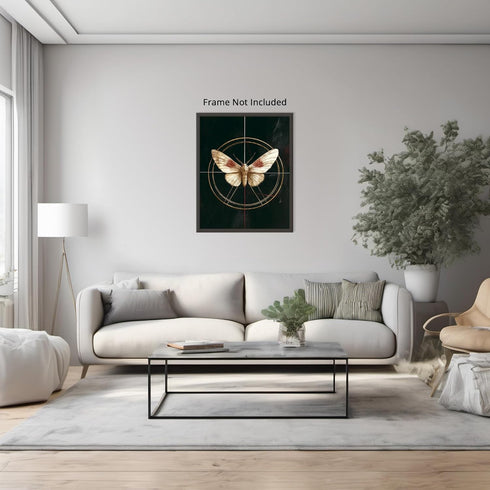 Posterizer 1 pcs-detailed delicate beautiful moth art 1-Art for Animal Lovers-Retro Art-Gift for Men Women Entrepreneur Teens School and classroo...