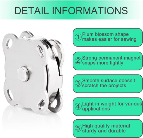 Magnetic Snaps Buttons Plum Magnetic Snap Closures for Purses Bags Clothes Handbags Scrapbooking,Magnetic Purse Closure Fasteners,Sewing on Magnet...