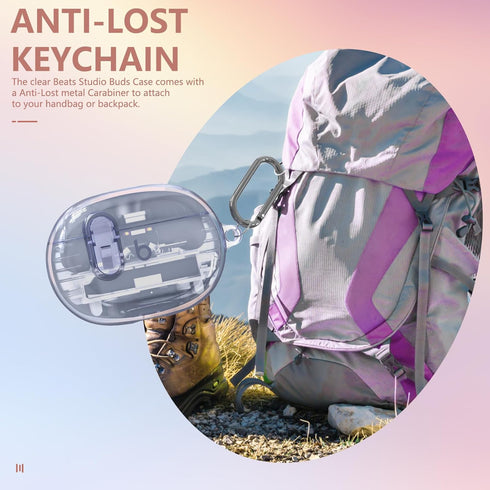 Clear Case for New Beats Studio Buds + (2023) / Beats Studio Buds (2021), Secure Lock Beats Studio Buds Plus Case Cover, Shockproof Wireless Earbu...