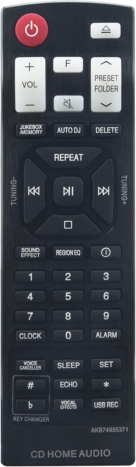 AKB74955371 Replaced Remote fit for LG Mini Hi-fi System CK99 CKS99F, Replacement for AKB74955336 AKB74955375 AKB74955376 AKB74955373 AKB74955361 ...
