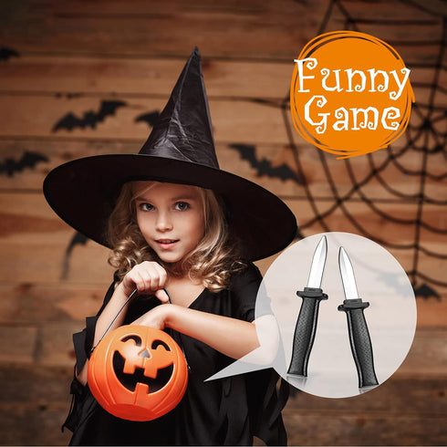 Sumind 4 Pieces Retractable Fake Knife Retractable Prop Knife Gag Magic Toy Fake Dagger Halloween Joke Disappear Blade Trick for Playing Joke...