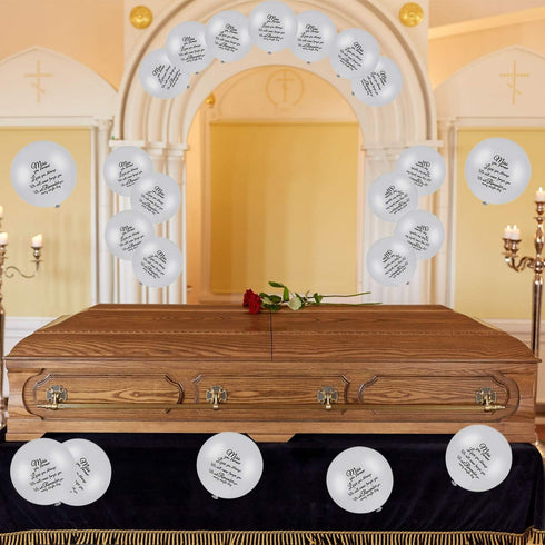 Gejoy 60 Pieces White Memorial Balloons Funeral Helium Remembrance Release Balloons in Sky for Memorial Day Services Condolence, Funeral, Annivers...