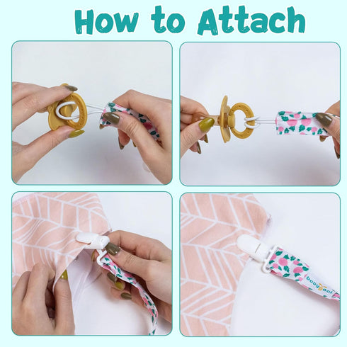 Babygoal Floral Pacifier Clips, 6 Pack Binky Paci Holder Clips and Leash for Boys and Girls Fits for Most Pacifier, Binkie Styles & Baby Teethers ...