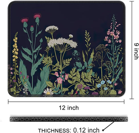 Mouse Pad, Square Nature Style Anti-Slip Rubber Mousepad with Durable Stitched Edges for Gaming Office Laptop Computer Women Men Kids, Cute Custom...