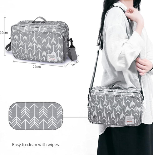 Universal Stroller Caddy Accessories All-in-One Baby Organizer with Insulated Pocket,Capacity for Diapers, Toys & Snacks, Dark Gray...