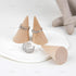 AUEAR, 10 Pack Wood Cone Ring Display Stand, Natural holder Jewelry Displays Organizer DIY Craft (Tilted Shaped)...