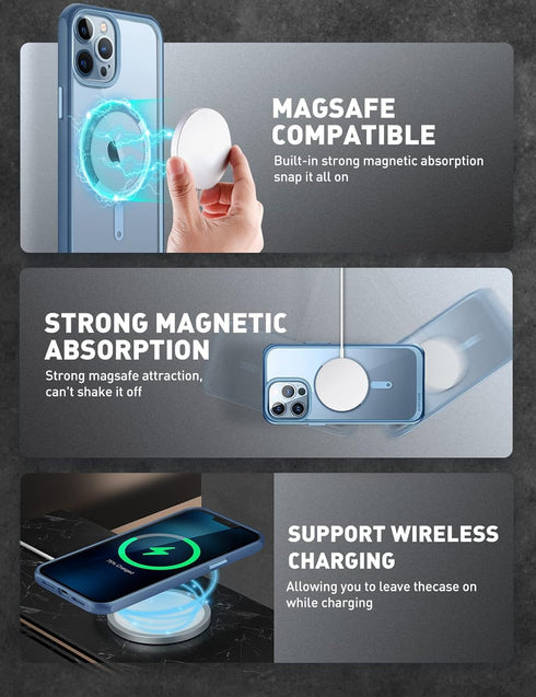 SUPCASE Unicorn Beetle Mag Series Case for iPhone 13 Pro (2021 Release) 6.1 Inch, Premium Hybrid Protective Clear Case Compatible with MagSafe (Az...