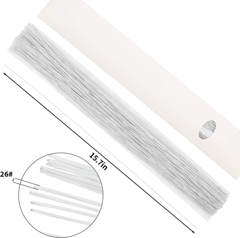 CCINEE 26 Gauge White Floral Wire Stem for Flower Arrangement Craft Supply,16 Inch,200PCS...