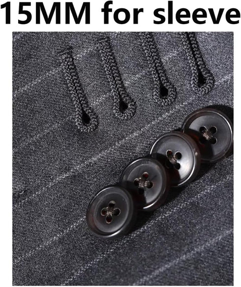 22 Pieces Real Horn Buttons Set for Blazer and Suit, 20mm 15mm Mixed Genuine Buttons for Men Women's Jacket Coat Uniforms (Black)...