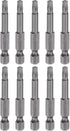 10pcs TS25 Star 5 Point Screwdriver Bit 1/4" Hex Shank 2" Length Magnetic Security Torx Head Screw Driver Power Tool...