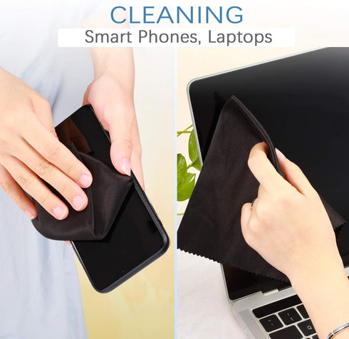 Frienda 12 Pack Large Microfiber Glass Cleaning Cloths 12 x 12 Inch Oversized Eyeglass Sunglasses Cleaning Cloths for Electronics Glasses Screens ...