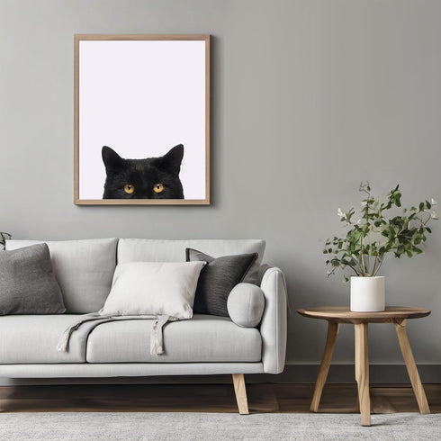 Posterizer 1 pcs-Sneaky Black Cat-Unique Cat Lovers Decor-Art for Animal Lovers-Abstract & Modern Art- Gift for Men Women Teens-Living Room Bedro...
