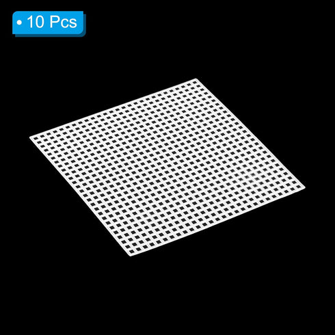 PATIKIL Plastic Mesh Canvas Sheets,10Pcs 4 x 4inch Cross Needlework Blank Yarn Crafting for Embroidery DIY Bookmarks Cup Mats, White, Square...