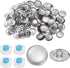HARFINGTON 200 Sets Self Cover Button Kit 30L 0.75" 19mm with Wire Backs Aluminum Buttons to Cover Fabric Button Maker Covered Buttons Kit with 4 ...