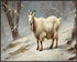 Posterizer 1 pcs-goat in snowy winter nature-oil painting style 5-Art for Animal Lovers-Landscape & Nature Art-Decor for Home & Office- unframed w...