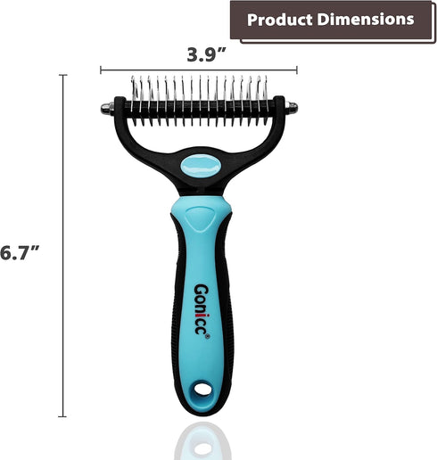 gonicc Professional Dog and Cat Brush for Shedding, Ideal Deshedding Tool, for Long & Short Haired Pets. (Pets Dematting Comb)...