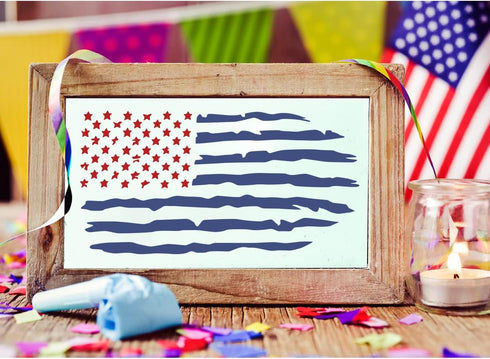 4 Packs Stars American Flag Stencils, Reusable Patriotic Stencils Including 1776 American Flag We The People America Stencil for Painting on Wood ...