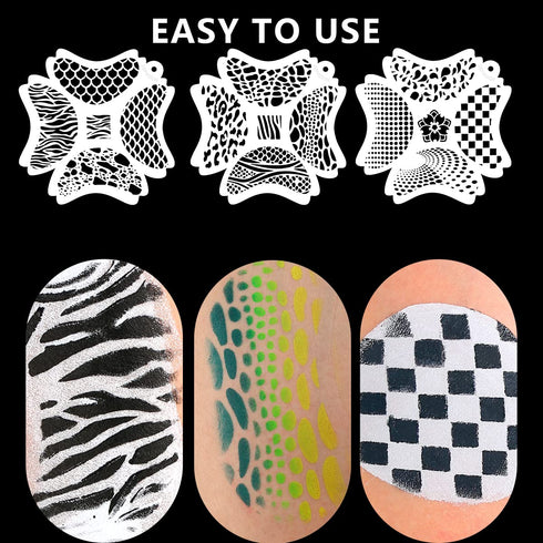 Depvision Reusable Face Paint Stencils for Body Art Painting Halloween Party Makeup Stencils (Animal Print)...