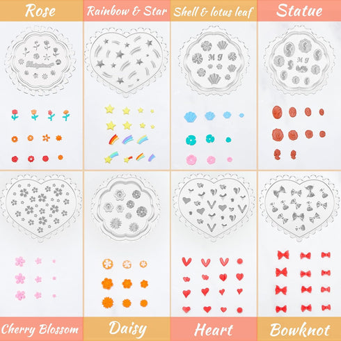 Zeyune 16 Pcs Small Flower Polymer Clay Molds Mini Flower and Leaf Polymer Clay Molds for Jewelry Making Rose Daisy Silicone Molds Earring Clay Cu...