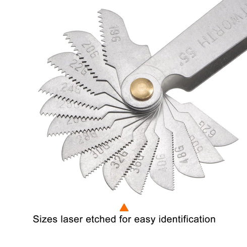 British Whitworth 4G-62G Screw Thread Pitch Gauge Tool Pitch Cutting Gauge Caliper Gauges Measuring Tool for Industrial Measurement...