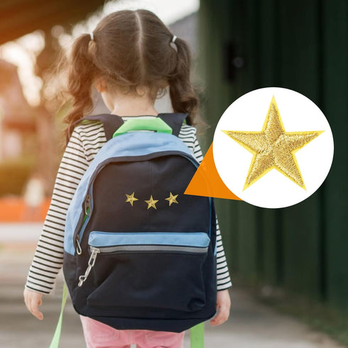 PAGOW 30pcs Gold Star Iron on Patch, Sew on Star Embroidered Patches, Iron on Fabric Patches, Appliques Embellishments Star Patches for Hats, Jack...
