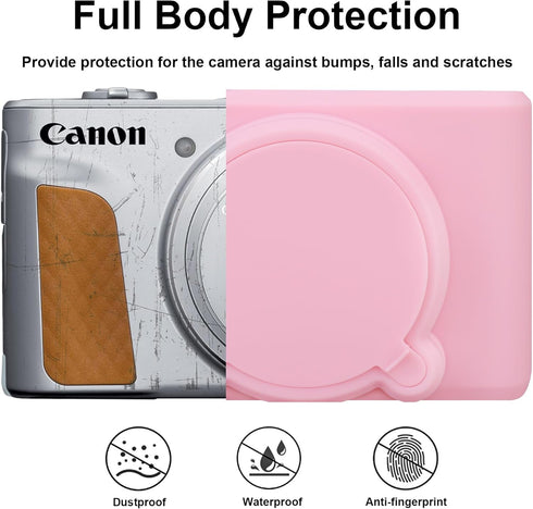 BOVKE Silicone Camera Case for Canon PowerShot SX740/ SX730 Digital Camera, SX740 Camera Soft Case Cover Rubber Camera Sleeve with Removable Lens ...