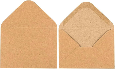 Juvale 100 Pack Small Kraft Paper A1 Envelopes for 3x5 inches Cards, Invitations, Wedding RSVP, Gift Cards (V-Flap)...