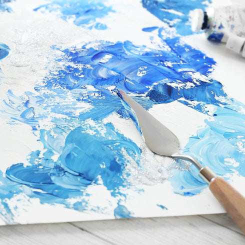 4pcs 3# Painting Palette Knife Pointy Stainless Steel Art Spatula Painting Pallet Knives Scrapers Tools with Plastic Handle for Acrylic Oil Canvas...