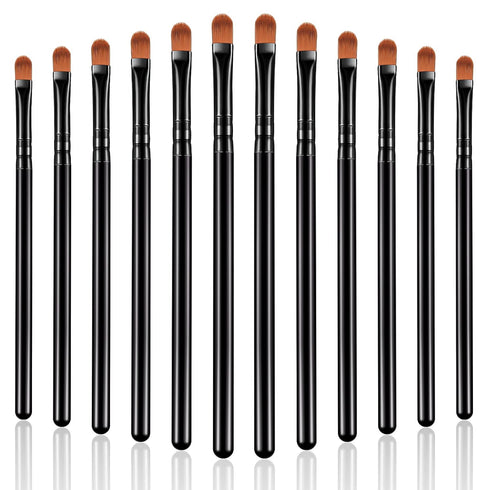 12 Pieces Small Concealer Brush Bulk Flat Lip Concealer Brush Under Eye Synthetic Fiber Makeup Eyebrow Foundation Brush for Concealing Blending Se...