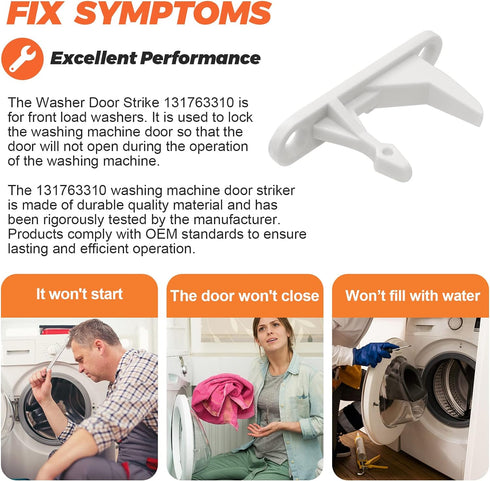 131763310 Washer Door Striker Replacement Part (4 Pack) by Beaquicy Fit for Frigidaire Kenmore Washers bltf2940es3 gltf2940es1 wtf330hs0 fwtb59rgs0 - Replaces 131763300 AP3580441 1032664 PS890617