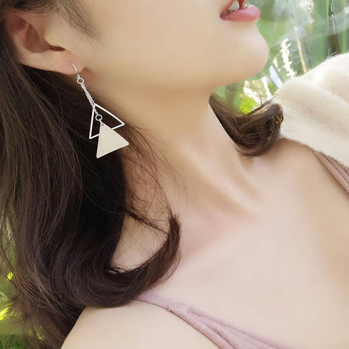 70Pcs Triangle Earring Beading Hoop,4Sizes Silver Earring Bead Connector Links Open Bezels Linking Rings Earrings Pendant for DIY Jewelry Making F...