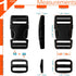 Buckles Straps Set 1 inch: 10 pack Side Release Plastic Buckle + 12 yard Nylon Webbing Strap + 20 pcs Tri-glide Slide Clip, Heavy Duty Quick Snap ...