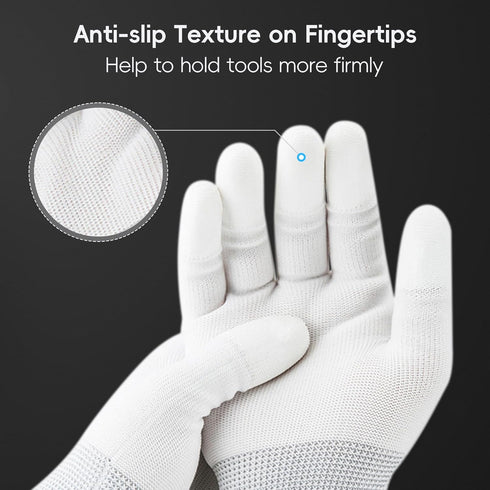 JJC Polyester Anti-Static Cleaning Gloves for Cleaning Camera Lens CCD CMOS Sensor or Other Precision Instruments with Free Size -2 Pair...