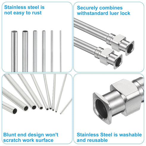 PATIKIL Blunt Tip Dispensing Needle 22G, 10 Pcs 1.5 Inch Stainless Steel Liquid Dispenser Needles with Lure Lock for Refilling Liquid Inks Adhesiv...