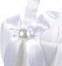 White Flower Girl Basket with Satin Bowknot & Pearl Design 8 x 5.2 x 6 Inch, Flower Petal Basket Ideal for Wedding Party, Elegant Ceremony Accesso...