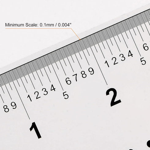 2pcs Film Flexible Ruler 4 Inch 0.1mm Scale PET Plastic Folding Straight Ruler Calibration Soft Ruler Measuring Tool for Factory, Transparent...