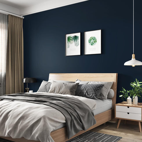 WESTICK Blue Wallpaper Peel and Stick Modern Bedroom Navy Peel and Stick Wallpaper for Bathroom Living Room Accent Walls Dark Blue Contact Paper f...